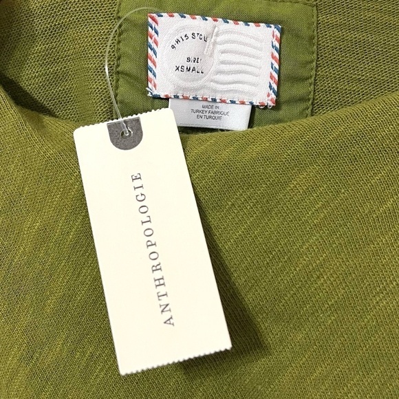 ANTHROPOLOGIE Postmark Ruffle Asymmetric Off-the-Shoulder Top Size XS - Picture 6 of 6